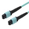 MPO w/o pins to MPO w/o pins, 24 Fiber Round, OM3 10G 50/125 Multimode, LSZH Jacket, Aqua, 10.0m的图片