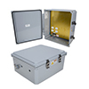 14x12x06 Polycarb Weatherproof NEMA 4X Enclosure, 120VAC Mount Plate Mech Thermostat Heat Dark Gray的图片
