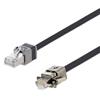 Category 7 S/FTP Die-Cast RJ45 Zero-Halogen TPU Jacket GigE Patch Cable, BLK, 2.0m的图片