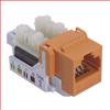 6类Keystone水晶头母座，110/RJ45（8×8）水晶头，EIA568A/B，橙的图片